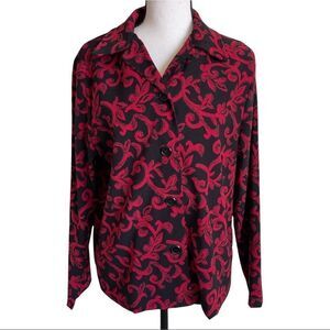 Briggs New York Red and Black Paisley Print Jacket/Shirt - Size Medium‎